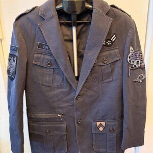 INC International Concepts Military Jacket Mens Medium Cotton Utility Blazer